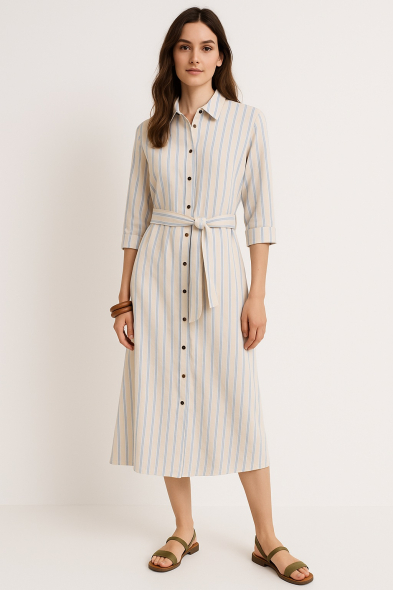 ROBE LONGUE À RAYURES