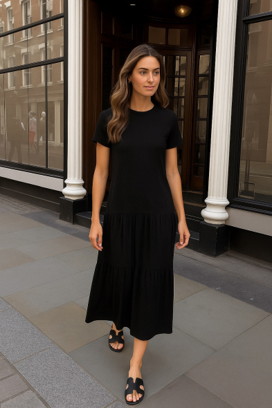 ROBE LONGUE À PLIS