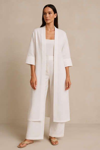 KIMONO À IMPRIMÉ EN RELIEF