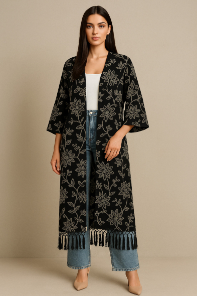 KIMONO À IMPRIMÉ EN RELIEF