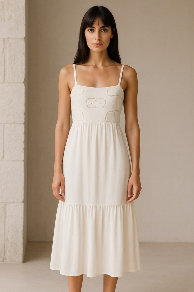 ROBE MI-LONGUE BRODÉE