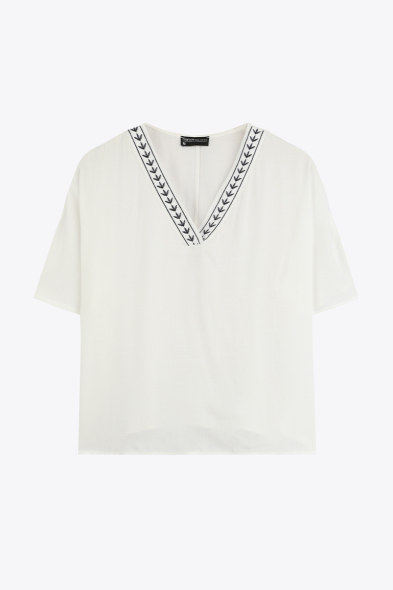 BLOUSE À COL EN V