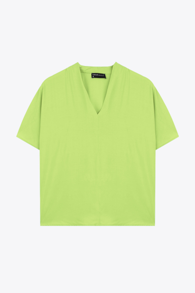 BLOUSE À COL EN V 