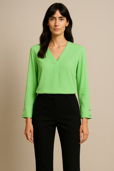 BLOUSE À COL EN V