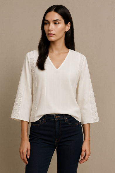 BLOUSE À DÉTAILS AJOURÉS