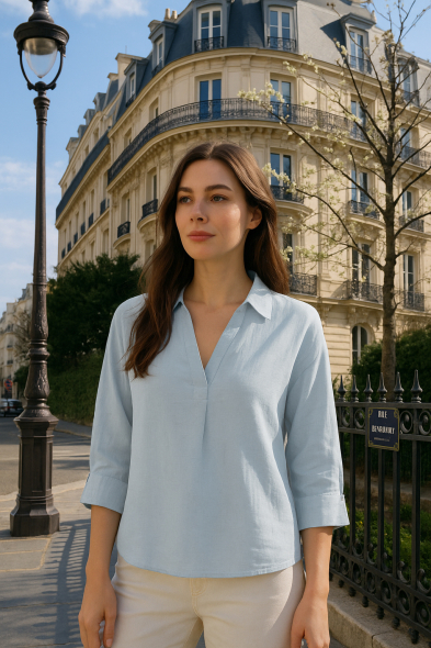 BLOUSE À MANCHES 3/4