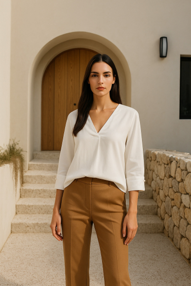 BLOUSE À COL EN V