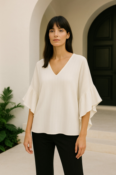 BLOUSE À VOLANTS