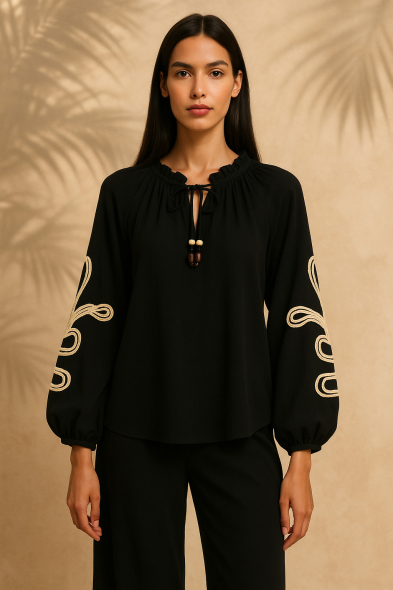 BLOUSE À IMPRIMÉ RELIEF
