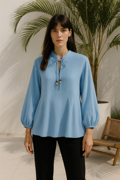 BLOUSE À MANCHES BOUFFANTES