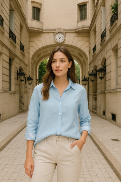 CHEMISE À MANCHES RETROUSSÉES