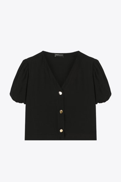 CHEMISE COURTE À BOUTONS