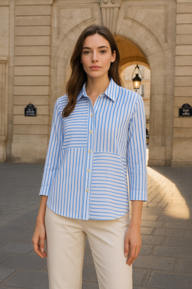 CHEMISE RAYÉE À BOUTONS