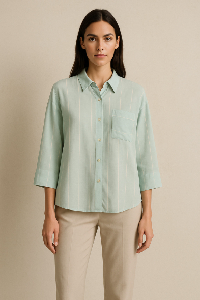 CHEMISE RAYÉE À BOUTONS