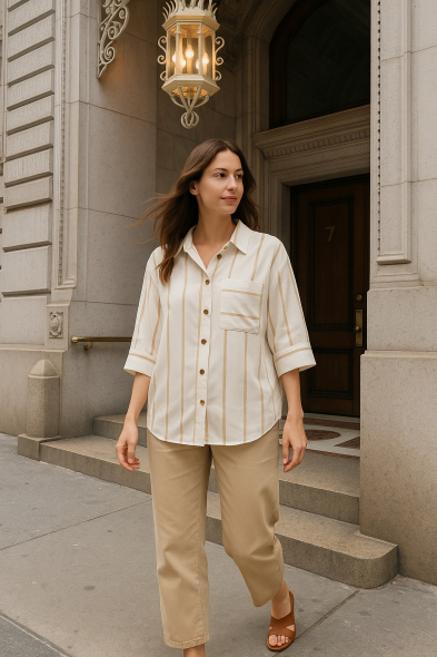 CHEMISE RAYÉE À BOUTONS