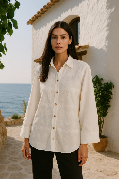 CHEMISE BRODÉE À BOUTONS