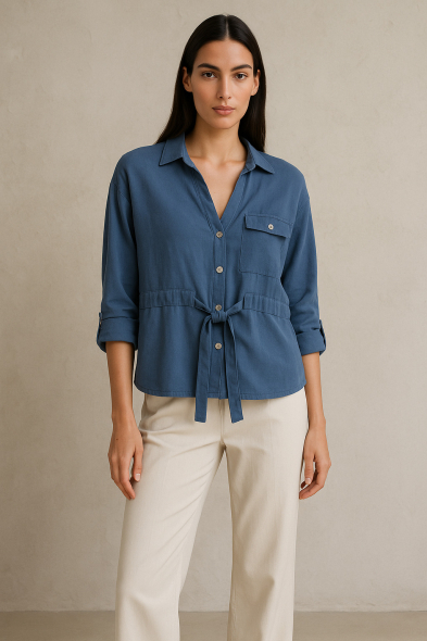 CHEMISE BOUTONNÉE À LACETS