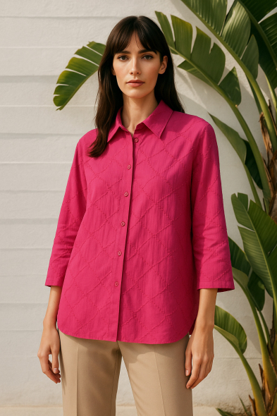 CHEMISE BRODÉE À BOUTONS