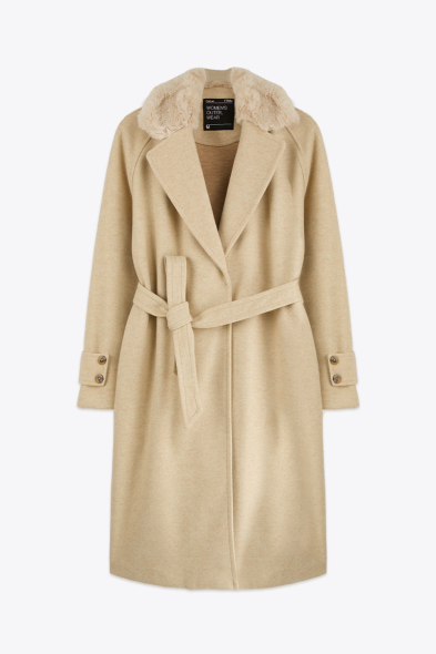 MANTEAU À COL EN FOURRURE 