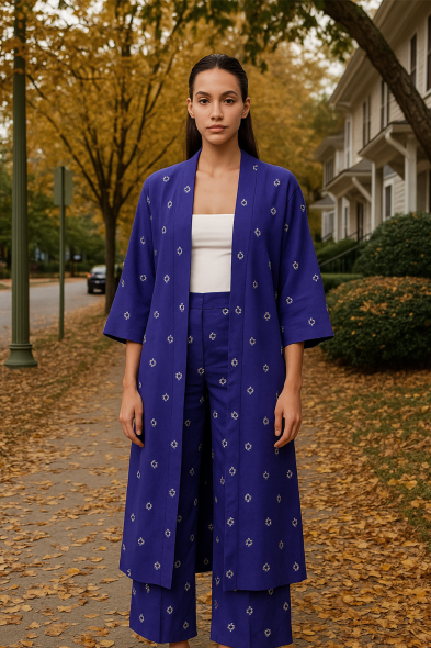 KIMONO À IMPRIMÉ EN RELIEF