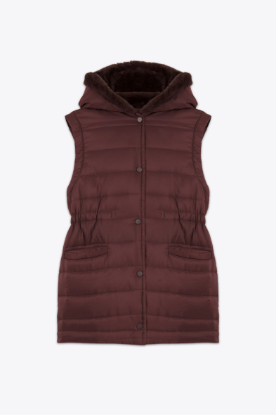 GILET MATELASSÉ À CAPUCHE
