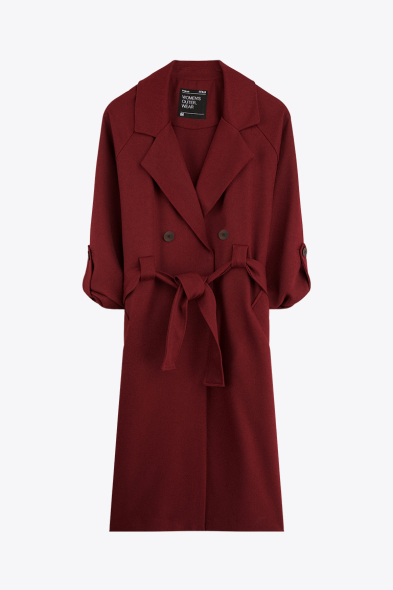 MANTEAU LONG À CEINTURE