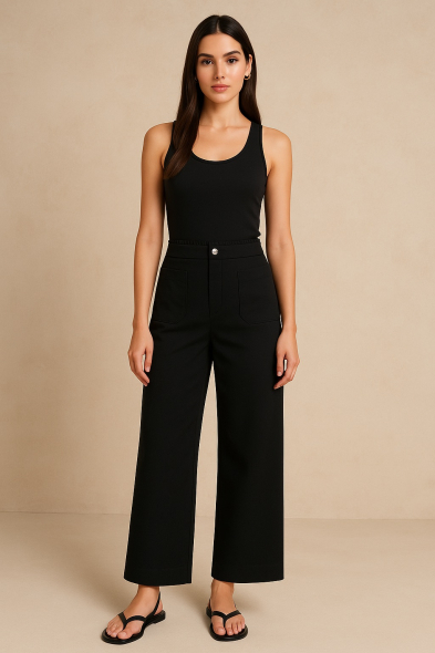 PANTALON DROIT À POCHES