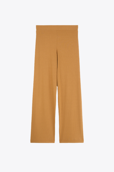 Pantalon Large en Maille Côtelée