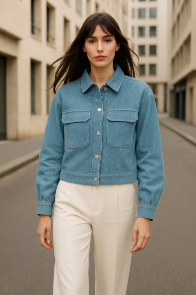 VESTE DENIM PAILLETÉE