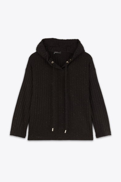TOP EN MAILLE À CAPUCHE
