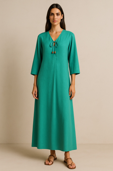 ROBE LONGUE À LACETS