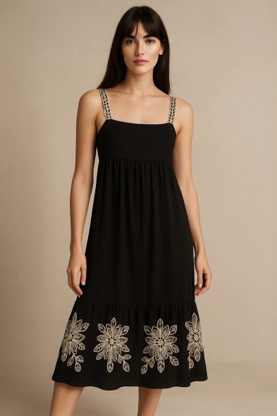 ROBE MIDI IMPRIMÉ RELIEF 