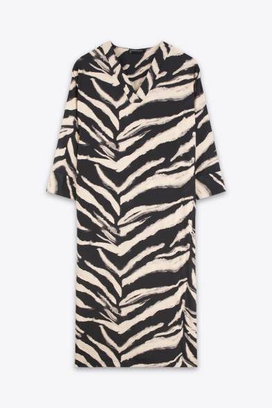 ROBE LONGUE A MOTIF ZEBRE