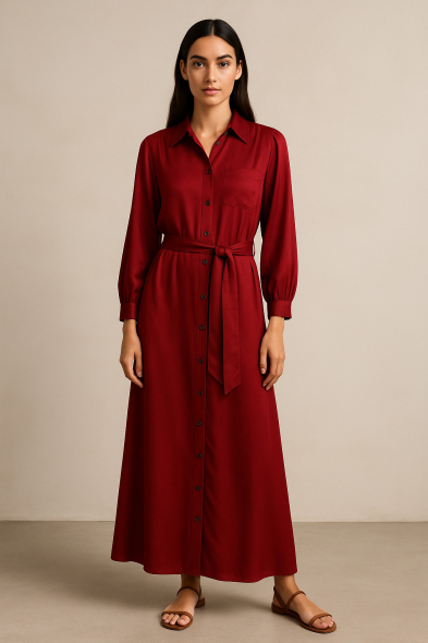 ROBE CHEMISE CEINTURÉE
