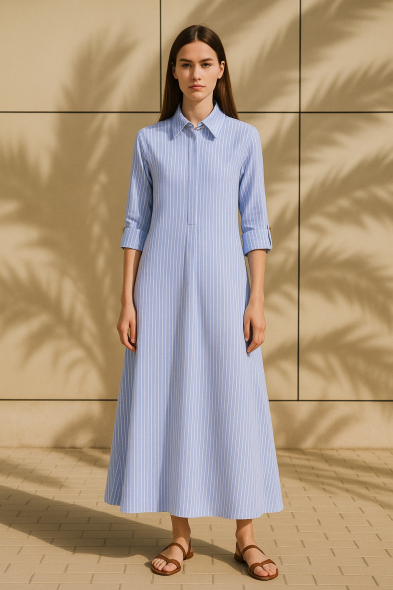 ROBE LONGUE À RAYURES