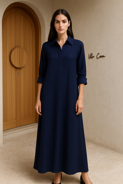 ROBE À MANCHES RETROUSSÉES