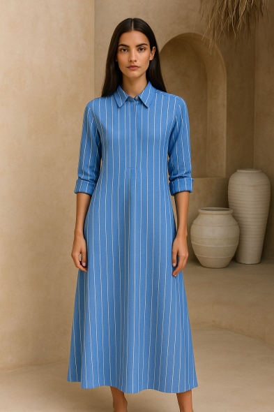 ROBE LONGUE À RAYURES
