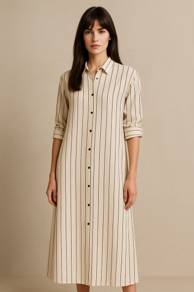 ROBE LONGUE À RAYURES
