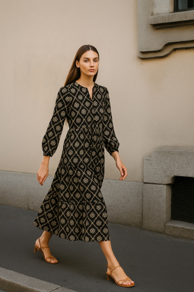 ROBE LONGUE IMPRIMÉE RELIEF