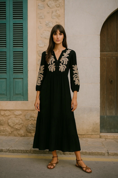 ROBE LONGUE IMPRIMÉ RELIEF