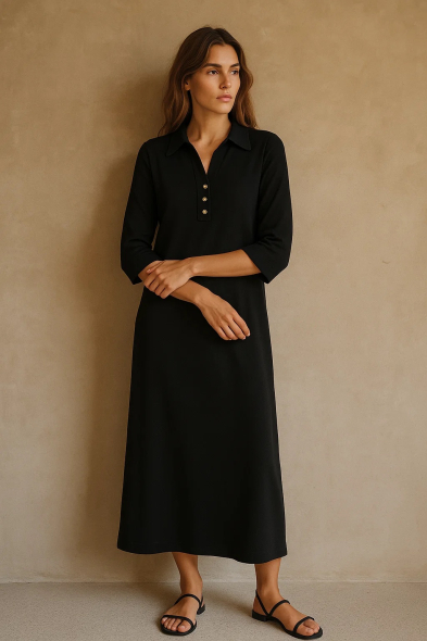 ROBE LONGUE À BOUTONS