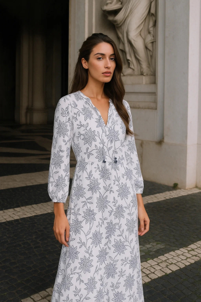 ROBE LONGUE IMPRIMÉ RELIEF