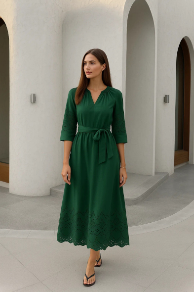 ROBE MI-LONGUE BRODÉE