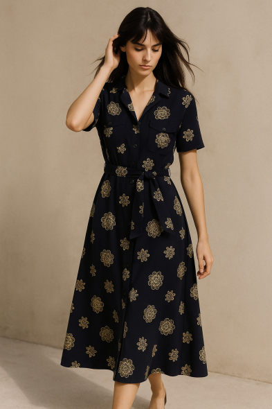ROBE LONGUE IMPRIMÉ RELIEF