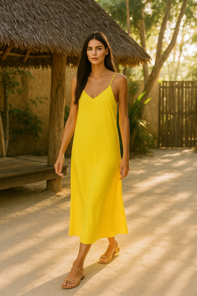 ROBE LONGUE À BRETELLES