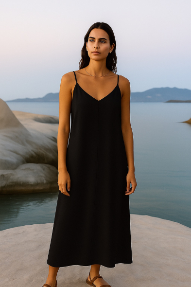 ROBE LONGUE À BRETELLES