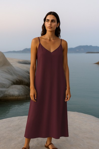 ROBE LONGUE À BRETELLES