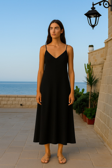 ROBE LONGUE À BRETELLES