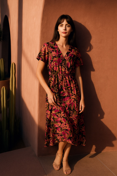 ROBE MI-LONGUE IMPRIMÉE