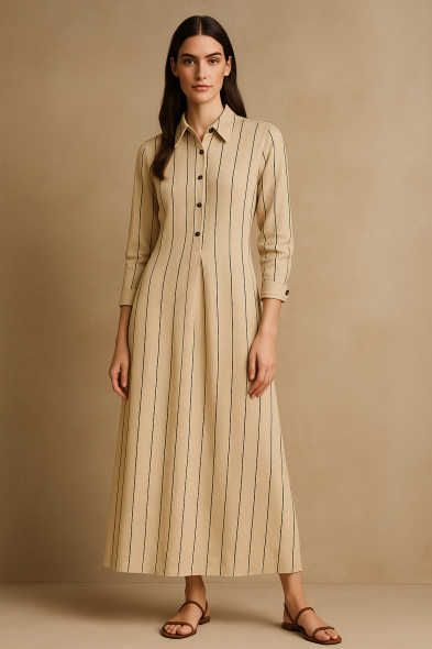 ROBE LONGUE À RAYURES